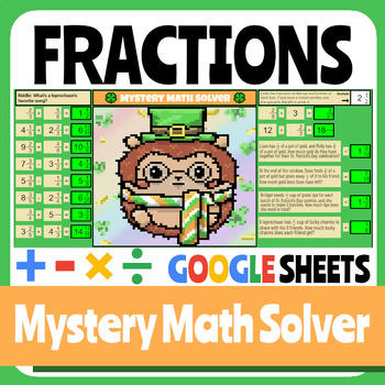 Preview of St. Patrick's Day - Fractions Digital Math Activity - Pixel Art
