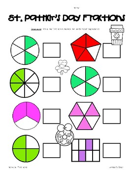St. Patrick's Day Fractions Worksheet Pack! - Naming Unit and Non-Unit ...