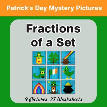 St. Patrick's Day: Fractions of a Set - Color-By-Number Math Mystery Pictures