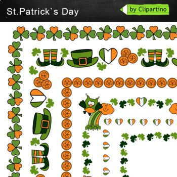 Preview of St. Patrick's Day Frame Borders Clipart Commercial use