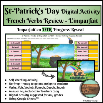 Preview of St-Patrick's Day French Verbs Imparfait OIR Review Progress Reveal