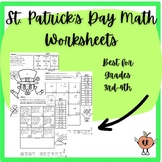 St. Patty's Day NO PREP Math Activities & Worksheets- 3rd 