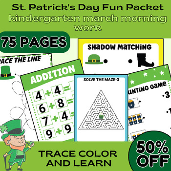 Preview of St. Patrick's Day Fun Packet,kindergarten march morning work ,St. Patrick's book