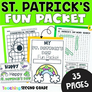 Preview of St. Patrick's Day Fun Packet Worksheets - Busy Work Morning Tub March Activities