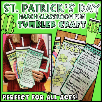 Preview of St. Patrick's Day Fun Tumbler Writing Craft- March Hallway Decor Bulletin Board