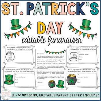 Preview of St. Patrick's Day Fundraiser- Lucky Gram EDITABLE
