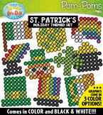 St. Patrick's Day Fuzzy Pom-Poms Clipart {Zip-A-Dee-Doo-Da