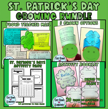 Preview of St. Patrick's Day | GROWING BUNDLE | Proud Teach Mail | Crowns | Writing Booklet