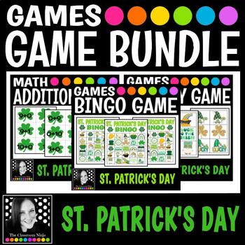 Preview of St. Patrick's Day Game Bundle Easy Prep for Centers Stations and Small Group