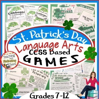 Preview of St. Patrick's Day Games Packet, CCSS-Based ELA Middle & High School