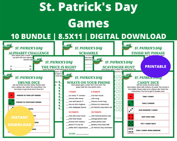 Preview of St. Patrick's Day Games : Printable Saint Patrick's Day Games And Activitie