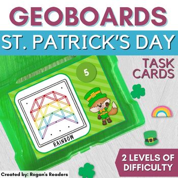 Preview of St. Patrick's Day Geoboard Task Cards Geometry Shapes Activity