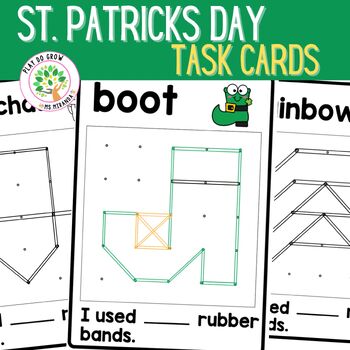 Preview of St. Patrick's Day Geoboard Task Cards | Math & Motor Skills Activity