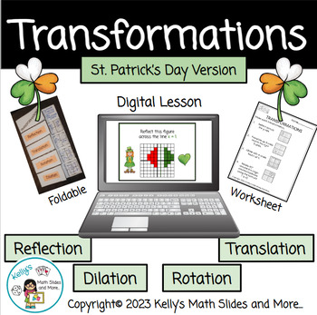 Preview of St. Patrick's Day Geometric Transformations Activity - Digital and Printable