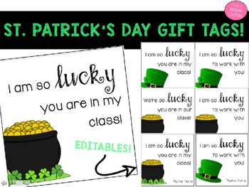 Preview of St. Patrick's Day Gift Tags!