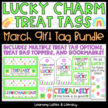 Preview of St. Patrick's Day Gift Tags Luck Charm Bookmarks Cereal Treat Bag Toppers