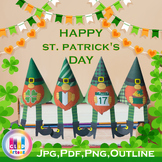 St. Patrick's Day Gnomes 3D Shapes Ornament Coloring Craft