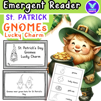 Preview of St. Patrick's Day - Gnomes Lucky Charm Emergent Reader ELA Activities NO PREP
