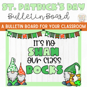 Preview of St. Patrick's Day Gnomes and Rainbow Themed Bulletin Board Kit or Door Decor