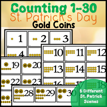 Preview of St. Patrick's Day| Gold Coins| Counting 1-30| Base Ten