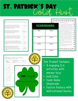 Preview of St. Patrick's Day Gold Hunt - Reading and Comprehension Practice/ ELA Test Prep