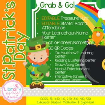 Preview of St. Patrick's Day Grab-&-Go Kit! QR Codes and FUN March activities!