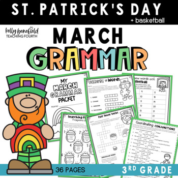 Preview of St. Patrick's Day Grammar 3rd Grade Worksheets and Morning Work Activities 