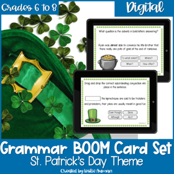 Preview of St. Patrick's Day Grammar BOOM Cards