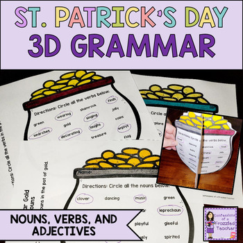 Preview of St. Patrick's Day Grammar Worksheets and Activity Using Nouns, Verbs, Adjectives