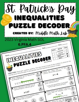 Preview of St. Patrick's Day Graphing Inequalities | Puzzle Decoder