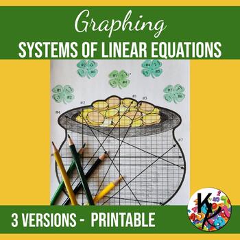 Preview of Graphing Systems of Linear Equations | St. Patrick's Day Activity | Printable