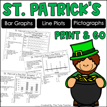 Preview of St. Patrick's Day Graphs with Bar Graphs, Pictographs, Line Plots, Anchor Charts