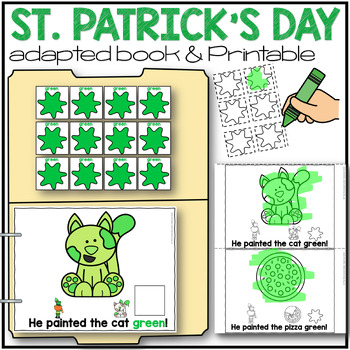 Preview of St. Patrick's Day Green Activities Adapted Book Print Book Speech, SPED