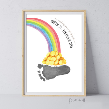 Preview of St Patrick's Day Handprint Footprint Art / Parent Gift Activity Card Craft 0692