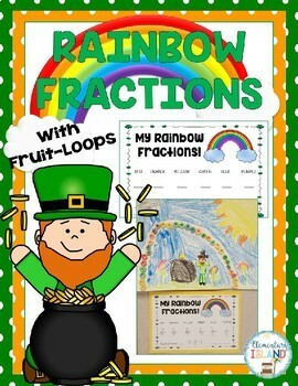 Preview of St. Patrick's Day Hands On Fraction Activity | Rainbow Fruit Loop Fractions