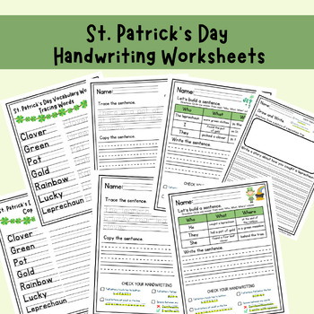Preview of St. Patrick's Day Handwriting Packet