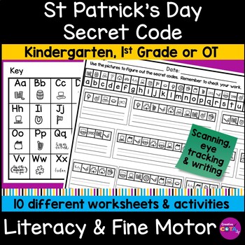 Preview of Occupational Therapy St Patrick's Handwriting Secret Code Cryptogram Activities