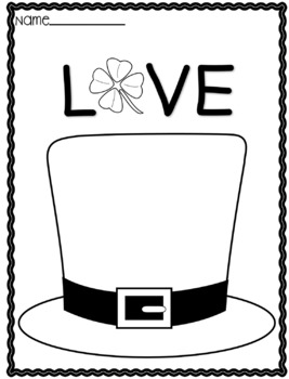 Preview of St. Patrick's  Day Hat Coloring Sheet {Texas Twist Scribbles}