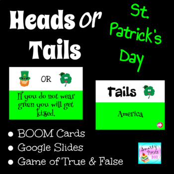 Preview of St. Patrick's Day Heads or Tails Digital Game BOOM Cards and Google Slides™