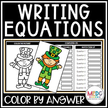 Preview of Writing Linear Equations St. Patrick's Day Activity High School Math