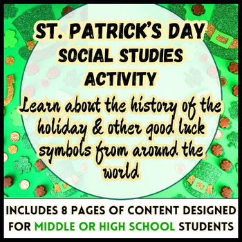 Preview of St. Patrick's Day Lesson for Middle Or High School With Writing Task! No Prep.