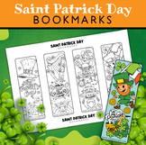 St. Patrick's Day Holiday Bookmark printable to color for 