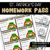 St. Patrick's Day Homework Pass