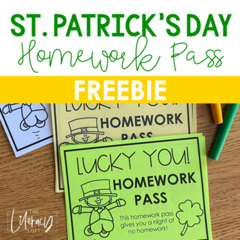 Preview of St. Patrick's Day Homework Pass {FREE}