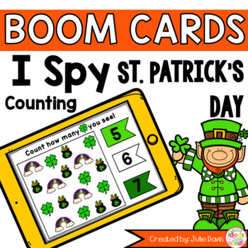 Preview of St. Patrick's Day Kindergarten Math Games | Counting Boom Task Cards