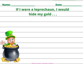 Preview of St. Patrick's Day - I Would Hide My Gold - Writing Prompt- Easel worksheet