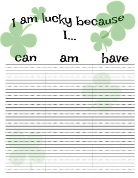 Preview of St. Patrick's Day "I can/am/have..." Activity