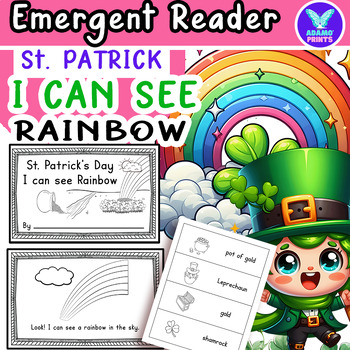 Preview of St. Patrick's Day - I can see Rainbow Emergent Reader ELA Activities NO PREP