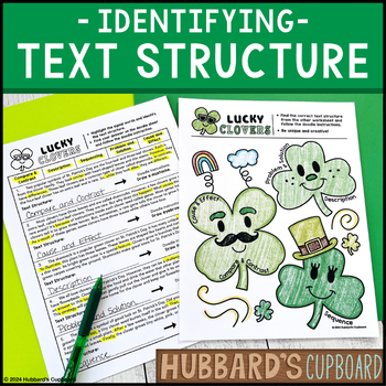 Preview of St. Patrick's Day / Identify Nonfiction Text Structure Worksheets / Signal Words