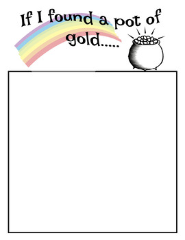Preview of St. Patrick's Day If I had a Pot of Gold Drawing Activity